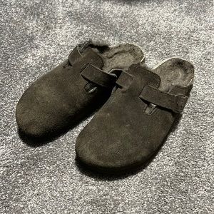 Birkenstock Charcoal Suede Clogs